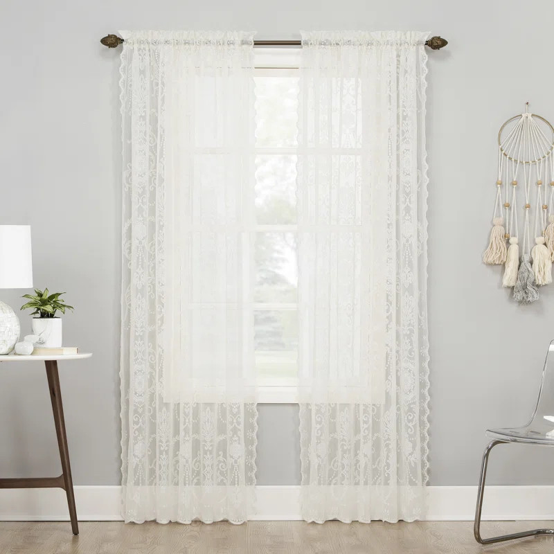 Kelly Clarkson Home Christy Floral Lace Rod Pocket Curtain Panel & Reviews | Wayfair | Wayfair North America