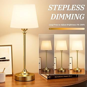 Cordless Table Lamp Rechargeable Gold - 1 Pack Brass 4000mAH Battery Operated Lamp for Decor, 300... | Amazon (US)