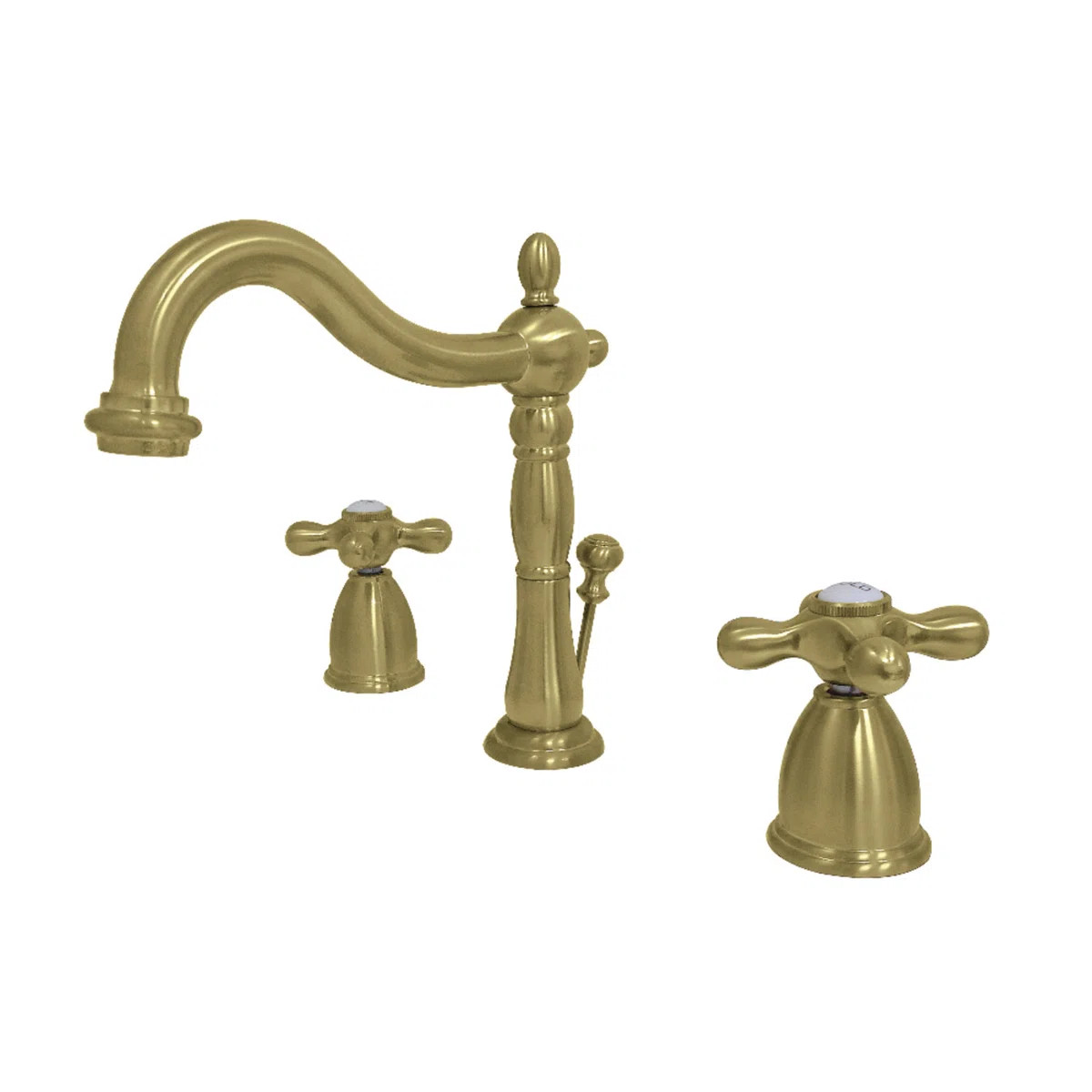 Kingston Brass Heritage Two-Handle 3-Hole Deck Mount Widespread Bathroom Faucet with Pop-Up Drain... | Wayfair North America