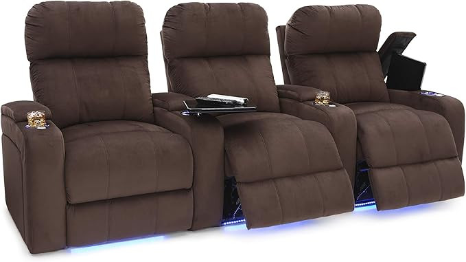 Seatcraft Bonita Home Theater Seating - Bella Fabric - Power Recline - Powered Headrest - in-Arm ... | Amazon (US)