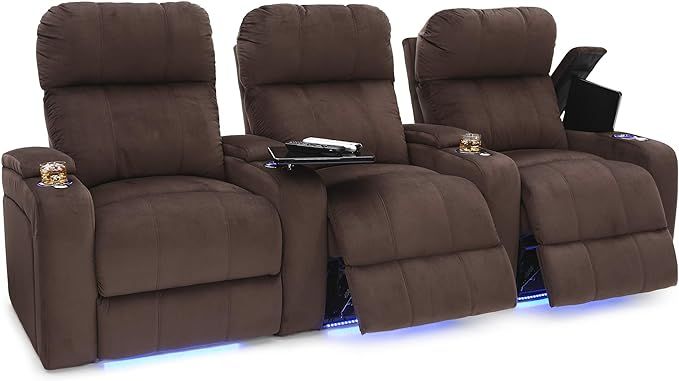 Seatcraft Bonita Home Theater Seating - Bella Fabric - Power Recline - Powered Headrest - in-Arm ... | Amazon (US)