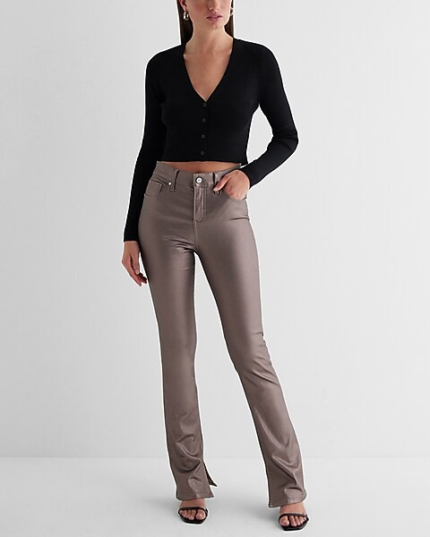 Mid Rise Metallic Coated Skyscraper Jeans | Express