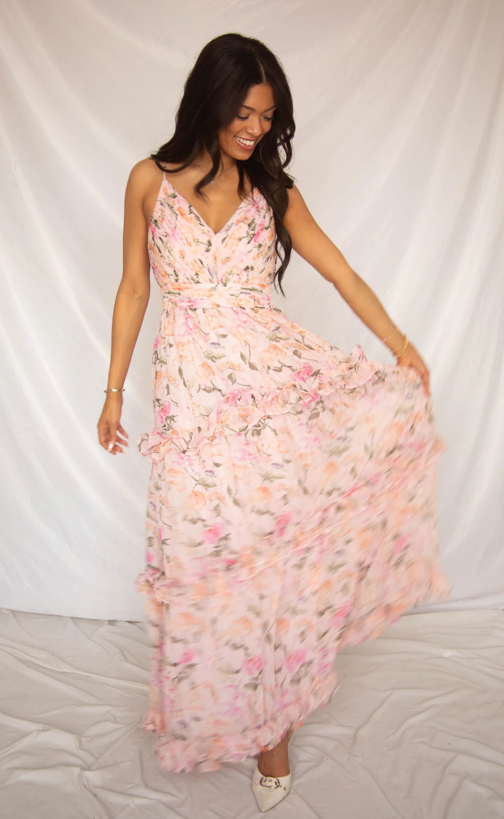 astr: ayanna dress - pink floral | RIFFRAFF
