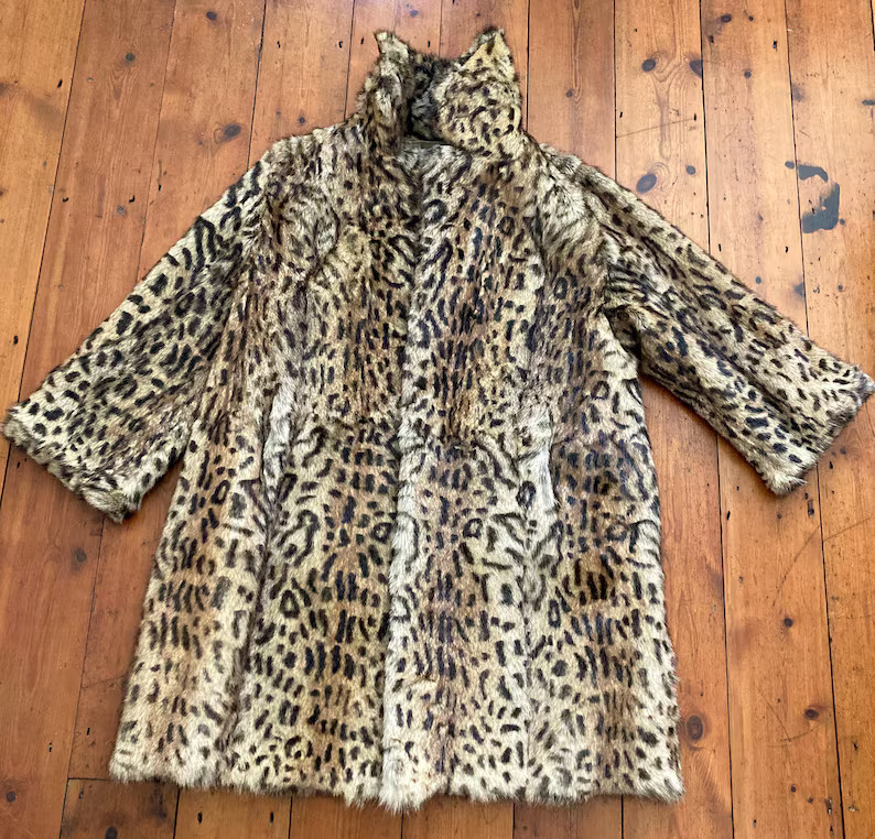 Vintage Leopard Print Fur Coat | Etsy (US)