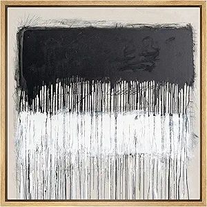 SIGNWIN Framed Canvas Print Wall Art Dripping Black & White Color Blocks Abstract Shapes Illustra... | Amazon (US)