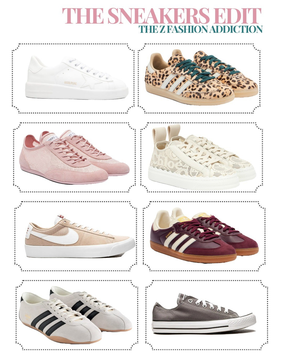 ​Elevated basics for your everyday wardrobe. The Sneakers Edit is here.​There’s nothing like a pair of sneakers that keeps you moving all day while instantly elevating your look.#outfitoftheday #fashionblogger #styleguide #whattowear #officestyle .....Sneakers flat shoes guide inspo inspiration elegant sophisticated curated wardrobe chic luxury adidas chloe jimmy choo office wear how to style

#LTKworkwear #LTKstyletip #LTKshoes