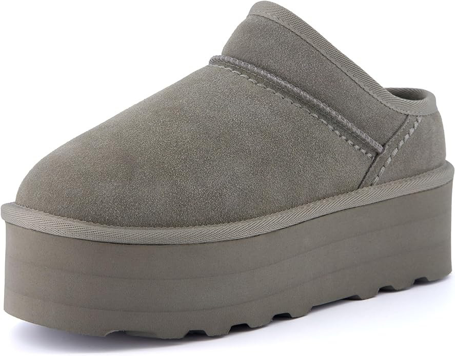 CUSHIONAIRE Women's Huggy Genuine Suede Cozy Mule Platform +Memory Foam, Wide Widths Available | Amazon (US)