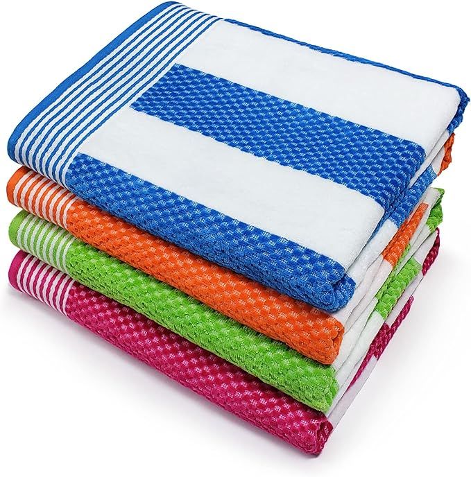 KAUFMAN - 4 Pack Ultrasoft, Plush 100% Combed Ring Spun Yarn Dye Honeycomb Textured Weave Cotton ... | Amazon (US)