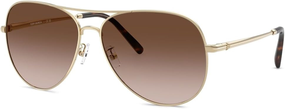 Tory Burch Women's Eleanor Pilot Sunglasses | Amazon (US)