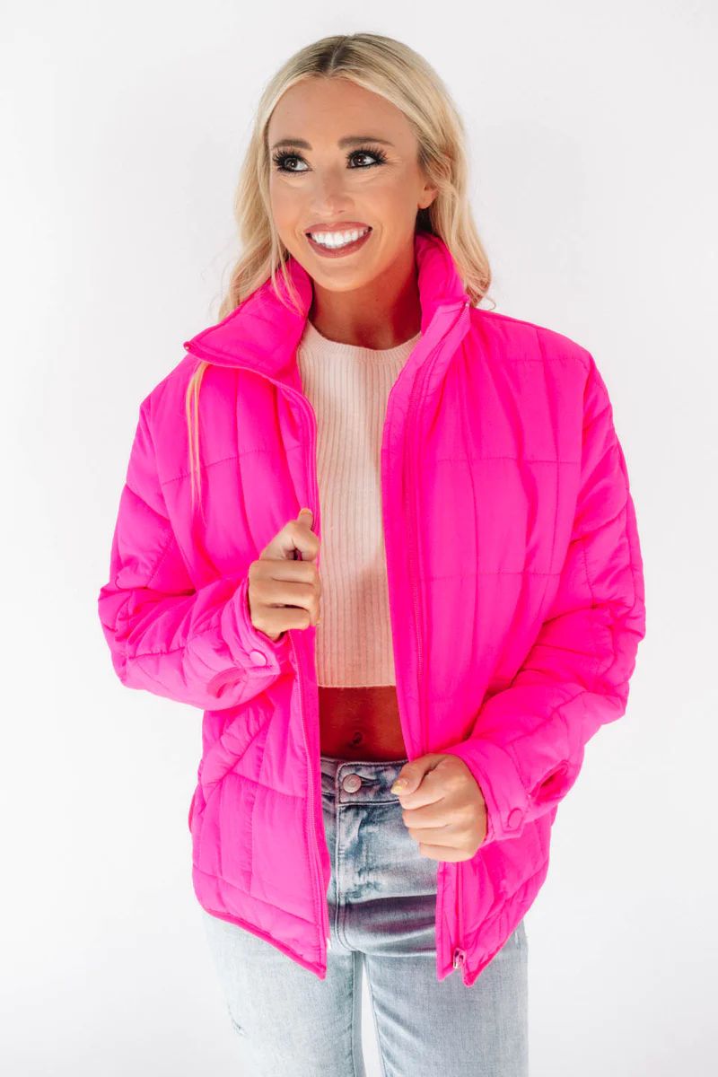Classic Cozy Puffer Jacket - Pink | The Impeccable Pig