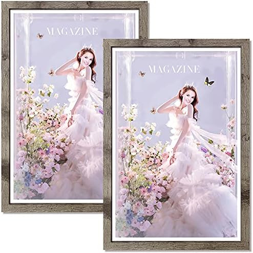 24x36 Frame Rustic Natural Wood Textured Distressed Country Farmhouse Style Picture Frame Poster ... | Amazon (US)