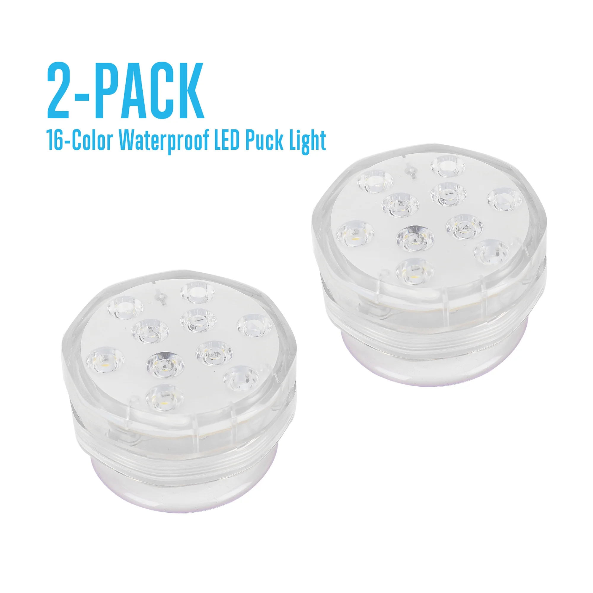 EverBrite 50 Lumens LED Color Changing Waterproof Puck Light with Remote and Batteries 2-Pack | Walmart (US)