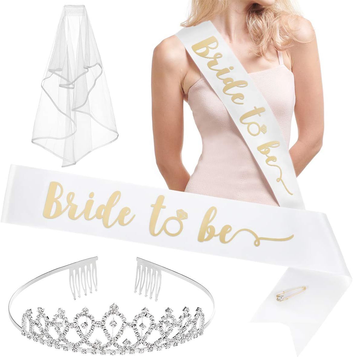 xo, Fetti Bachelorette Party Bride To Be Decorations Kit - Bridal Shower Decorations | Sash For B... | Amazon (US)