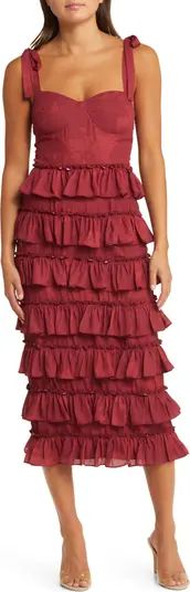 Masie Floral Tiered Ruffle Corset Dress | Nordstrom