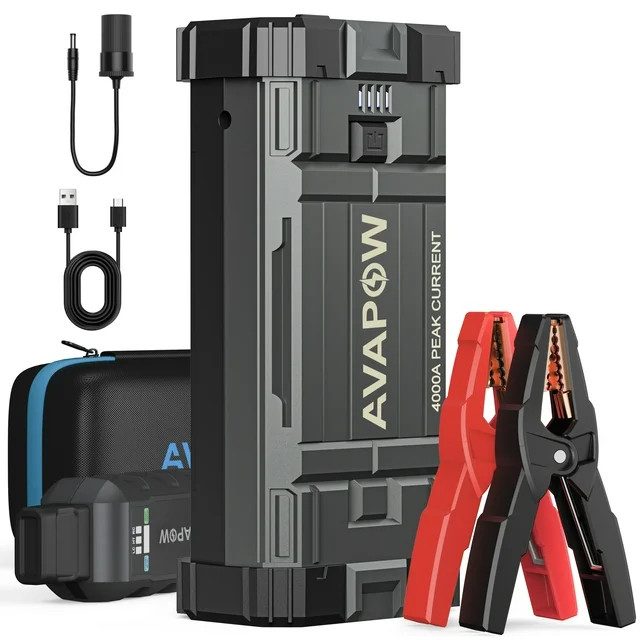 AVAPOW Car Jump Starter, 4000A Peak 27800mAh Battery Jump Starter (for All Gas or Up to 10L Diese... | Walmart (US)