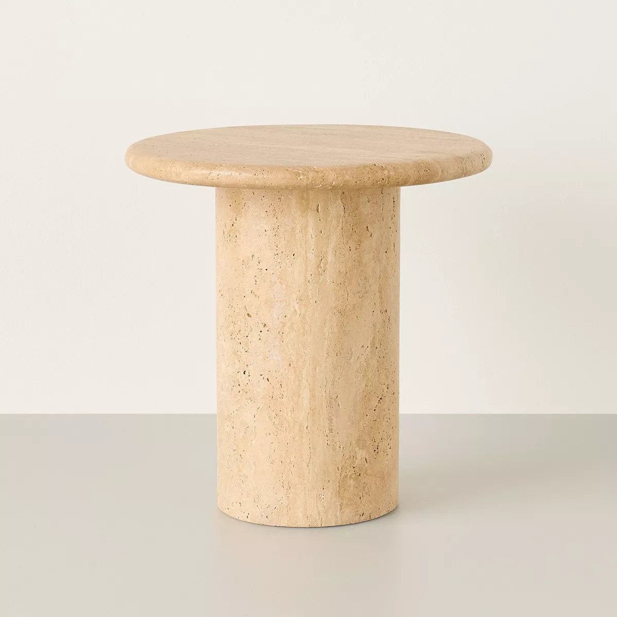Round Travertine Accent Table - Hearth & Hand™ with Magnolia | Target
