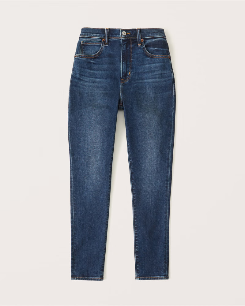 Women's Curve Love High Rise Super Skinny Ankle Jeans | Women's Clearance | Abercrombie.com | Abercrombie & Fitch (US)