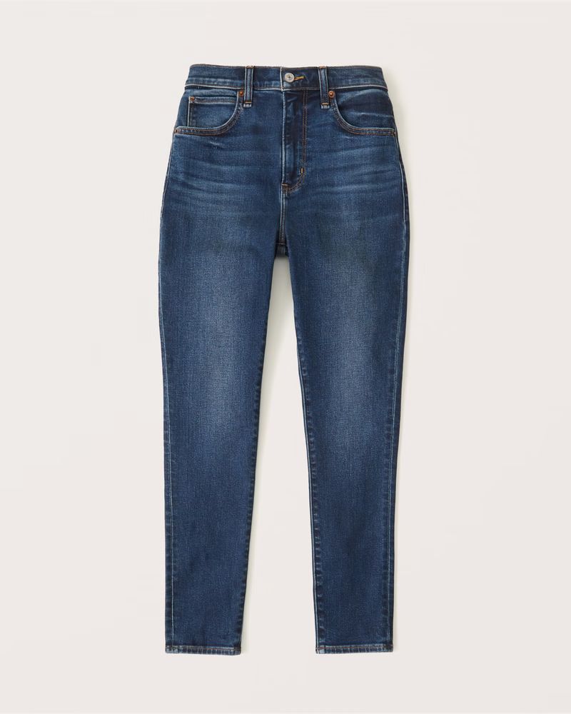 Curve Love High Rise Super Skinny Ankle Jeans | Abercrombie & Fitch (UK)