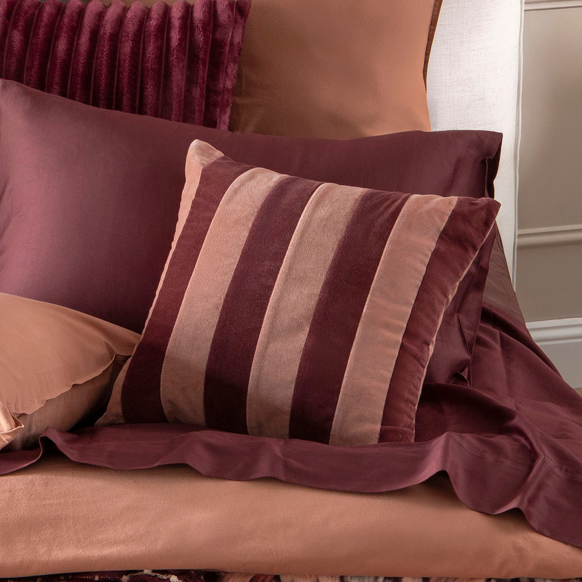 Carnivale Velvet Stripe Cushion [HABLCARNI24] | Pillow Talk AU