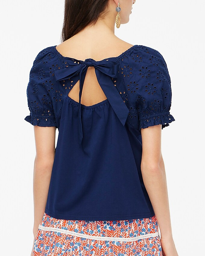 Eyelet tie-back top | J.Crew Factory