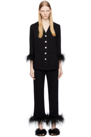 Black Party Pyjama Set | SSENSE