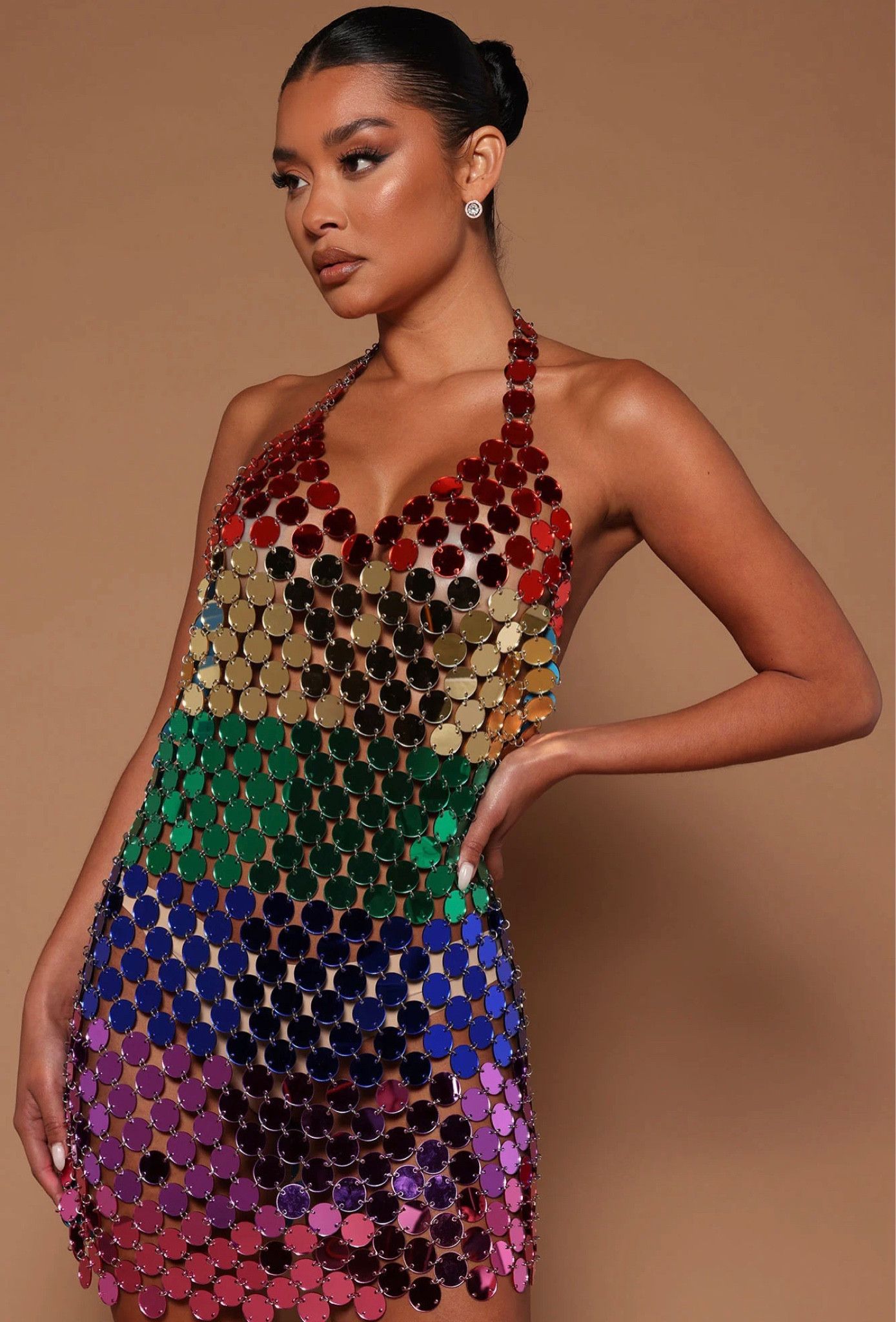 Multicolored chainmail disco ball dress #erastour #taylorswift 

#LTKunder100 #LTKsalealert #LTKxNSale