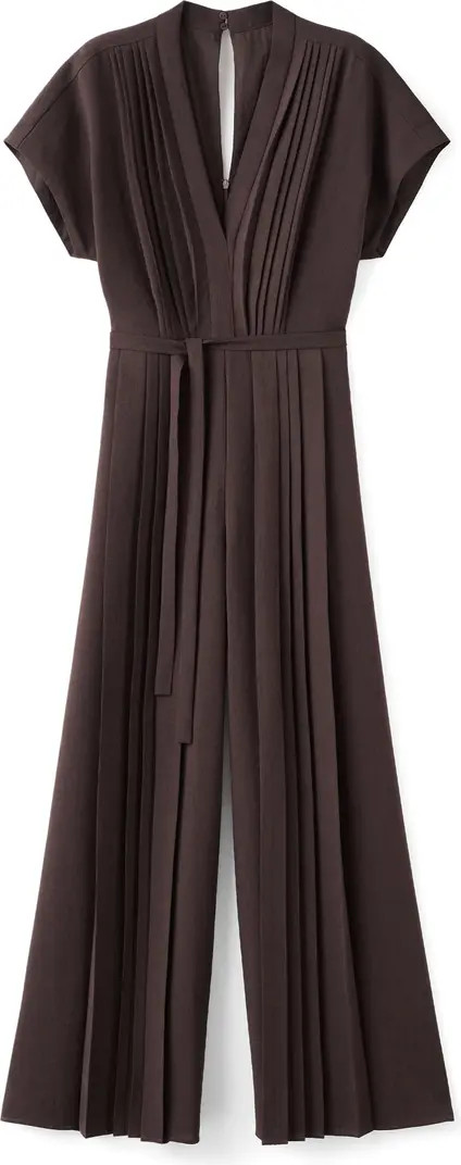 Pleated Tie Belt Jumpsuit | Nordstrom