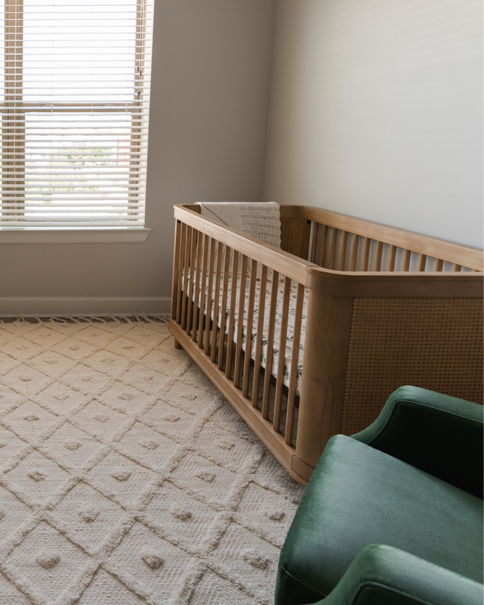 Nursery crib, rug, glider

#LTKhome #LTKfamily #LTKbaby