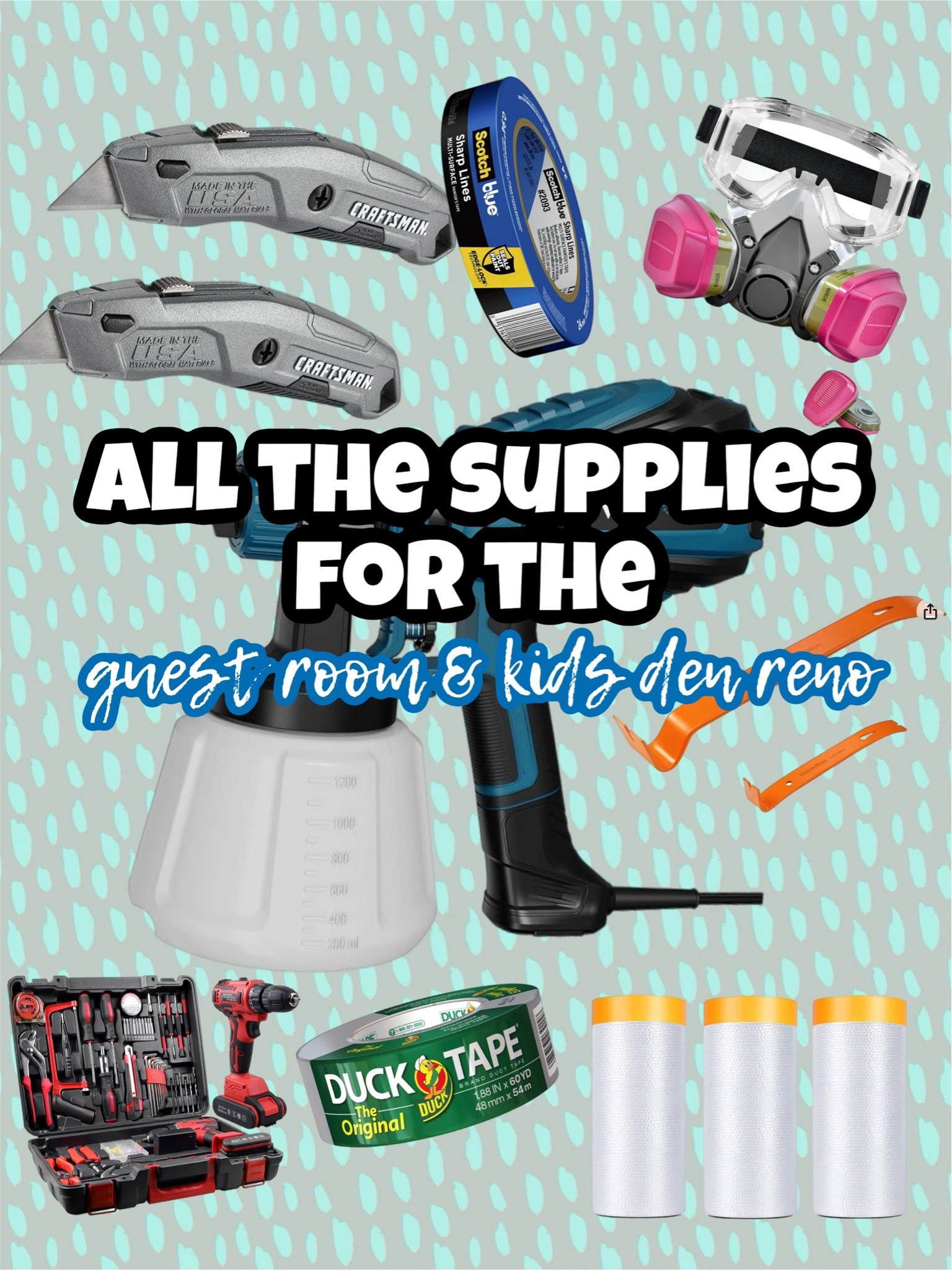 Every single thing you’ll need to rip up the carpet and paint the walls.  We’ll talk floor replacement soon  - doing it all myself #diy #home #reno

#LTKhome #LTKkids #LTKfamily