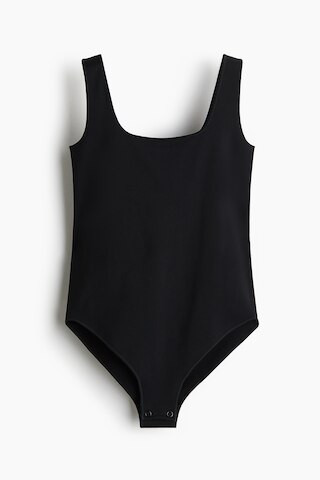 H & M - Seamless Light Shape Bodysuit - Black | H&M (AU)