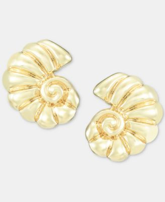On 34th Shell Button Earrings, Macy's Exclusive - Gold | Macy's