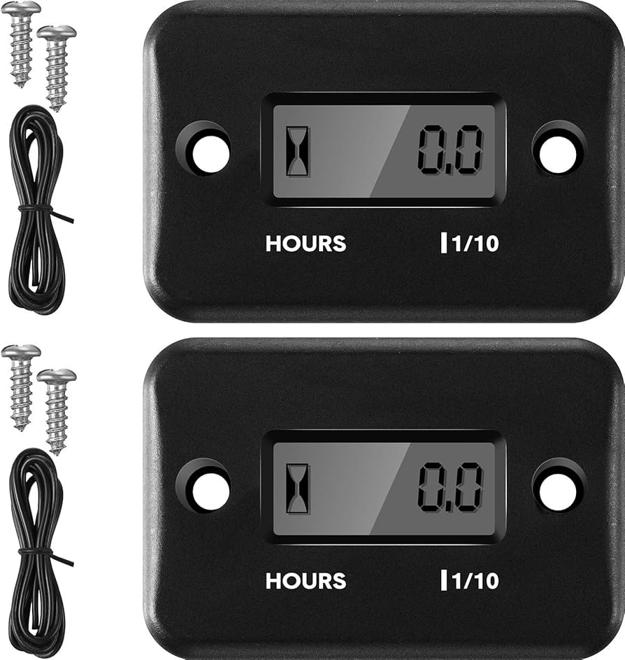 2 Pieces Inductive Hour Meter for Gas Engine Lawn Mower Dirt Bike Motorcycle Motocross Snowmobile... | Amazon (US)