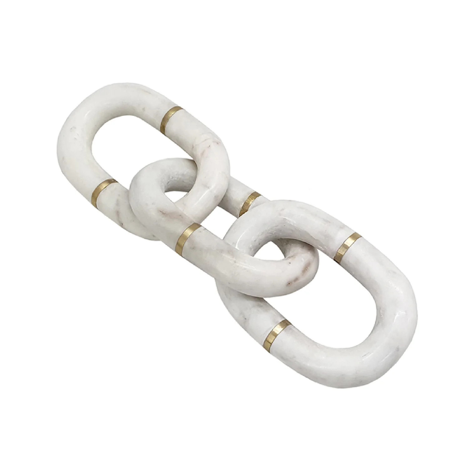 A&B Home White Marble Chain with Brass Inlay - 13.5"W x 4"L - White/Gold | Walmart (US)