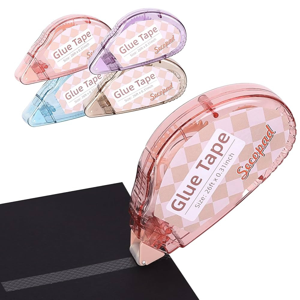 Scrapbook Tape, 4 Pack Double Sided Tape Roller for Crafts, Adhesive Glue Runner Scrapbooking Sup... | Amazon (US)