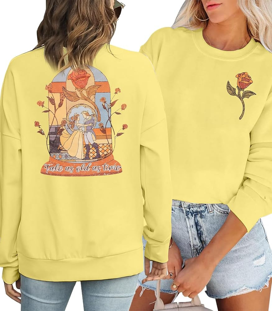 TOUCHKINN Magical Sweatshirt Beauty and The Beast Sweatshirts: Belle Princess Sweater Cute Magic ... | Amazon (US)