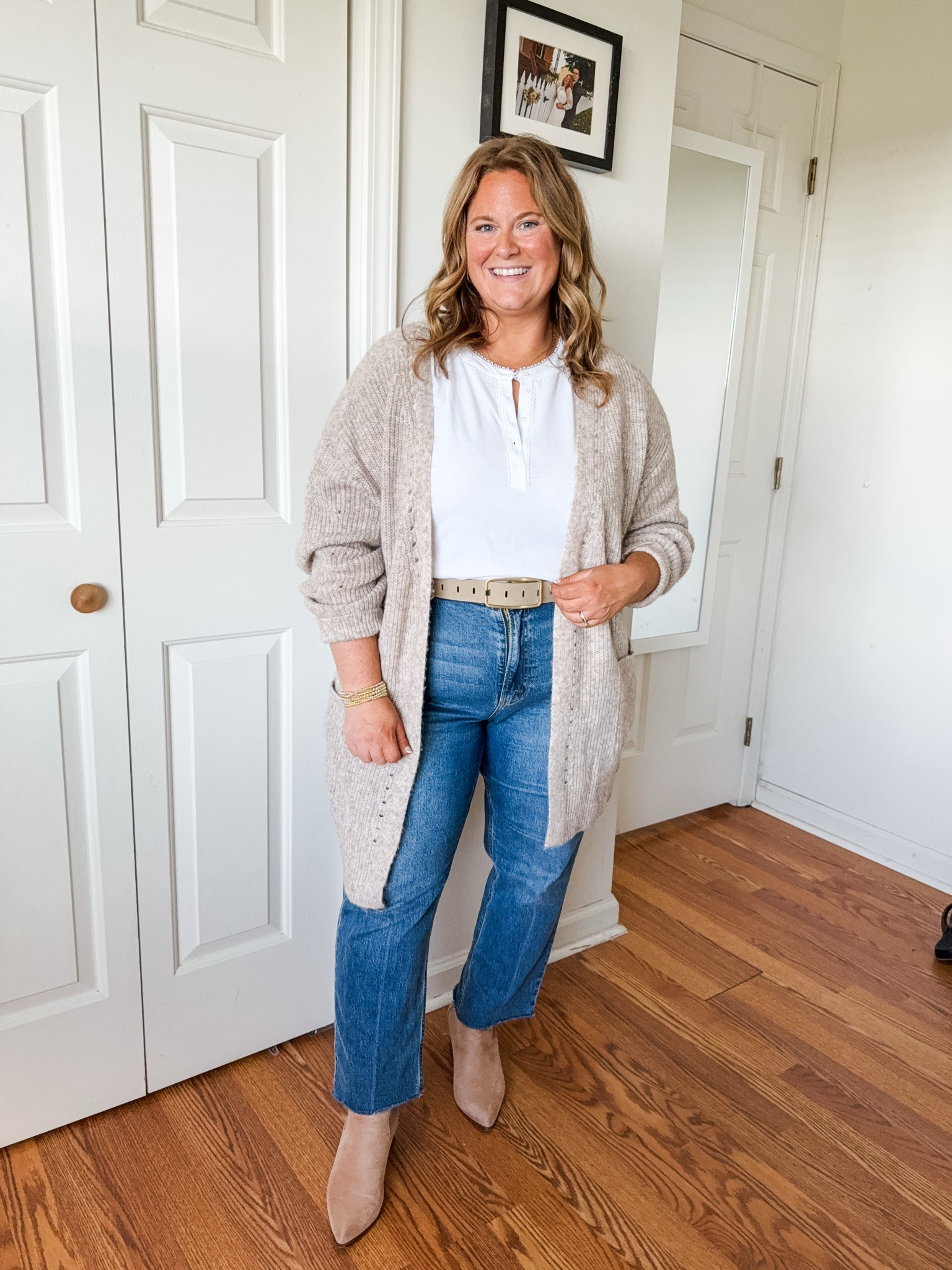 Wearing an XL in my cardigan and Henley tee and a 33 short in my jeans 

#LTKFindsUnder50 #LTKPetite #LTKMidsize