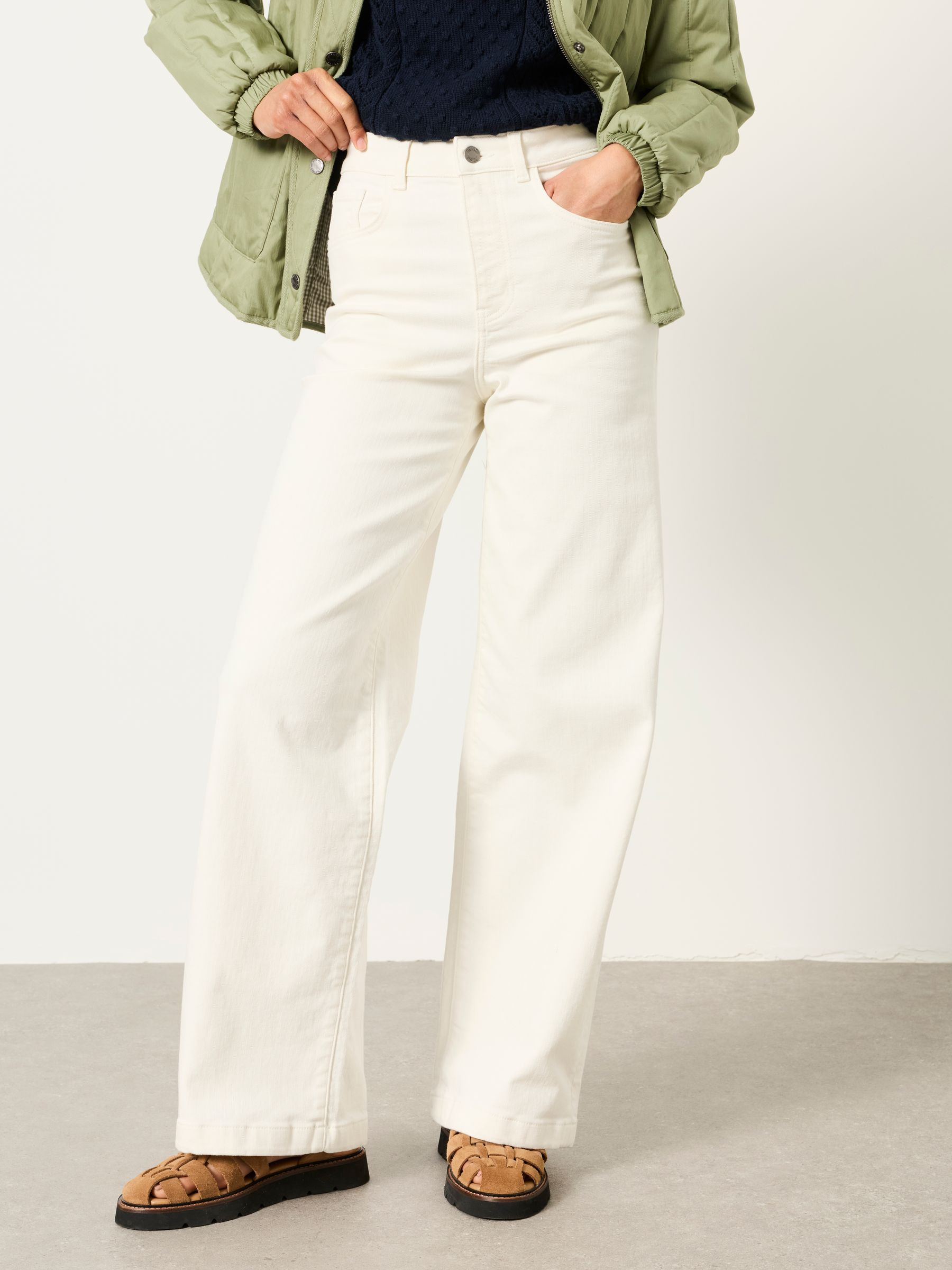 Welling Ecru Wide Leg Jeans | Fat Face