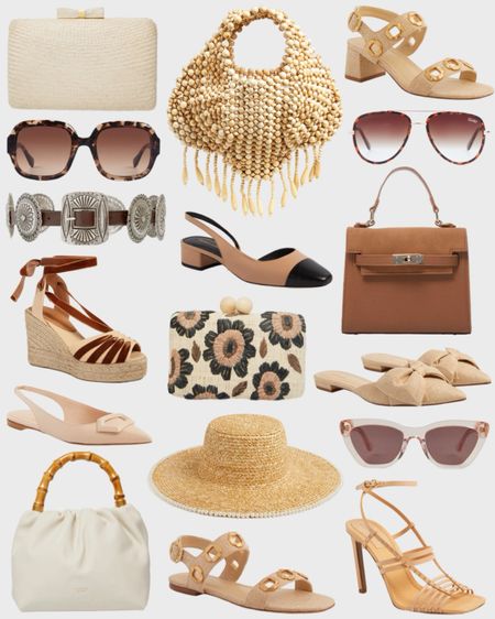 Neutral shoes, espadrilles, nude heels, sandals, women’s belts, beach hats, and women’s best sunglasses. 

#LTKtravel #LTKSeasonal #LTKshoecrush