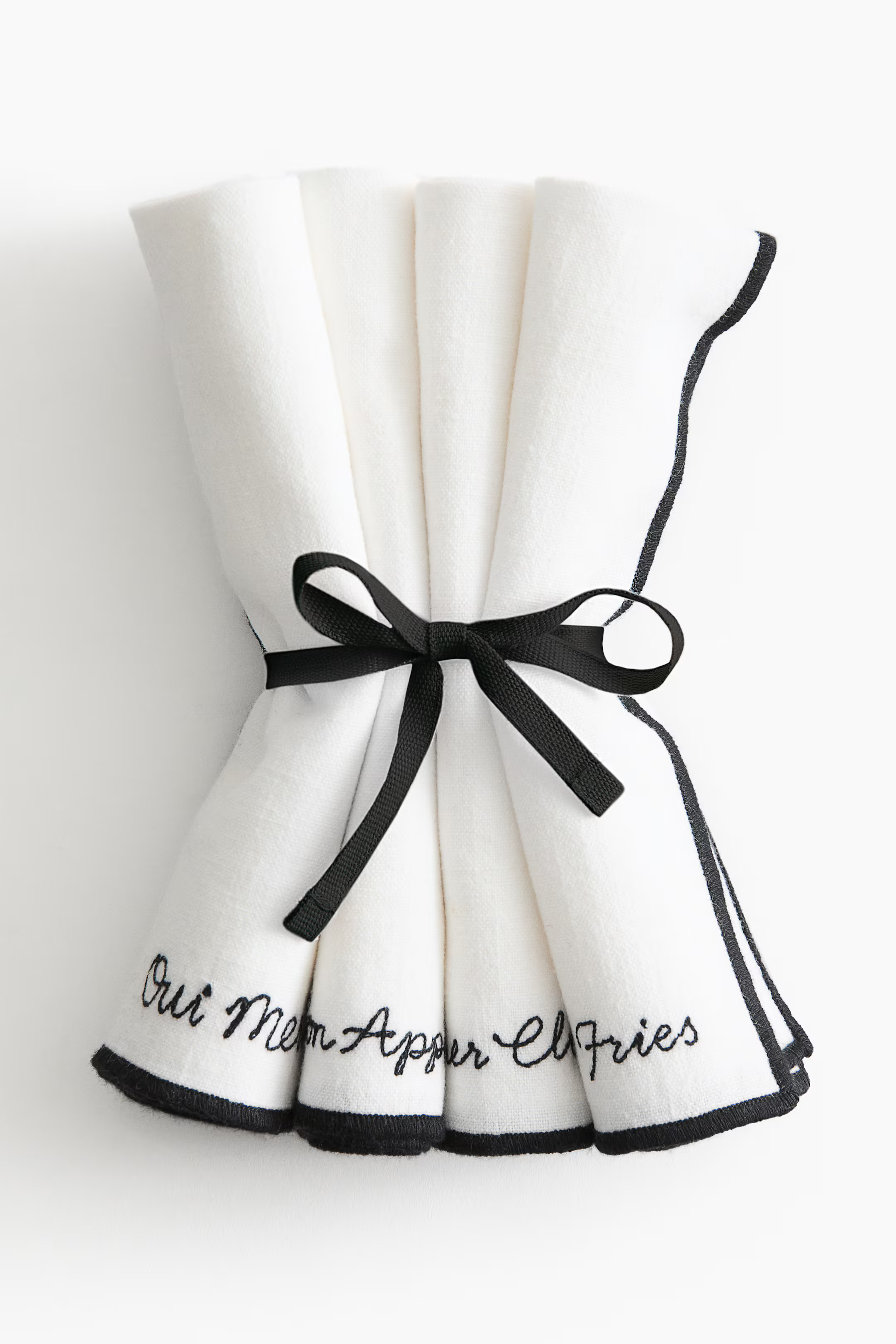 4-pack Embroidered Napkins | H&M (US + CA)