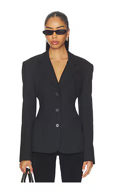 GUIZIO Fitted Waist Blazer in Black from Revolve.com | Revolve Clothing (Global)