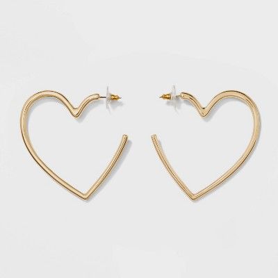 SUGARFIX by BaubleBar Heart Hoop Earrings - Gold | Target