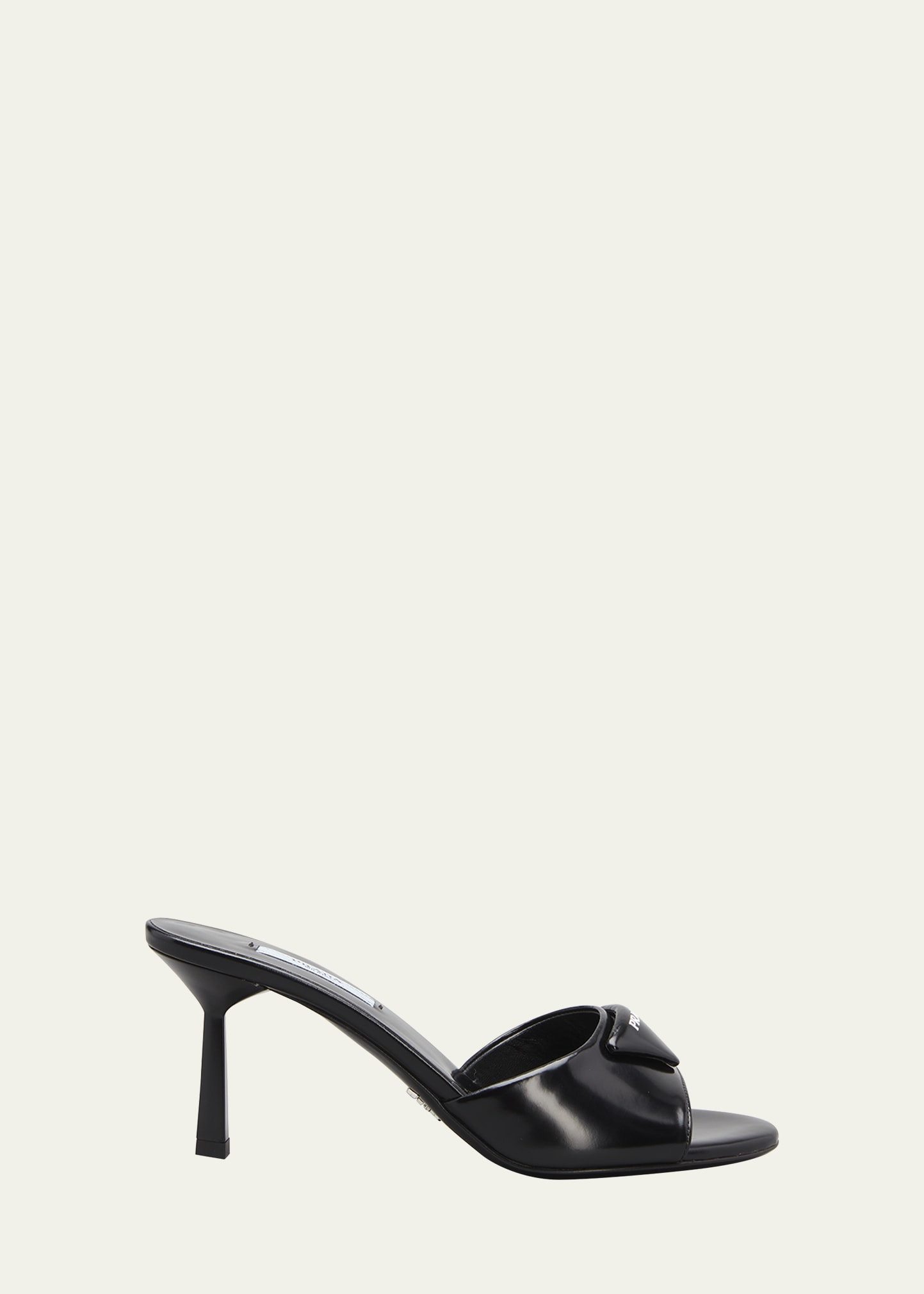 Prada Leather Logo Mule Sandals | Bergdorf Goodman