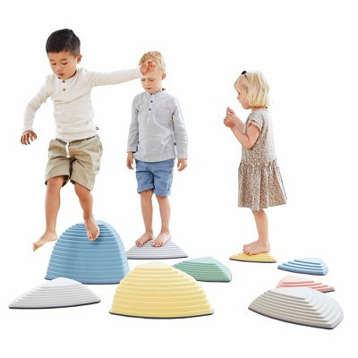 GONGE River Stones & Hilltops Combo Set - The Original Non-Slip Stepping Stones for Kids - Balance, Coordination, Motor Skills - Nordic Colors - Set | Target