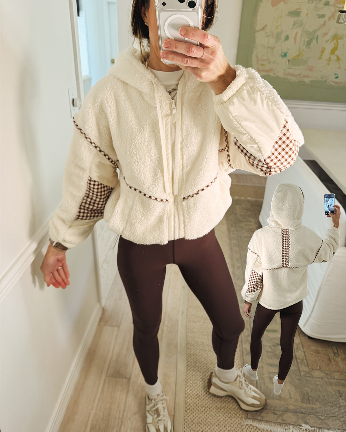 this cozy zip up fleece with the cutest gingham detail. paired with my target alo dupe leggings 

 #LTKootd #LTKmomlife #LTKFindsUnder50