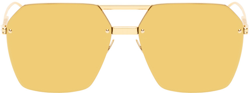 Gold Mirrored Aviator Sunglasses | SSENSE