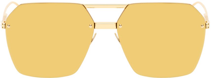 Gold Mirrored Aviator Sunglasses | SSENSE