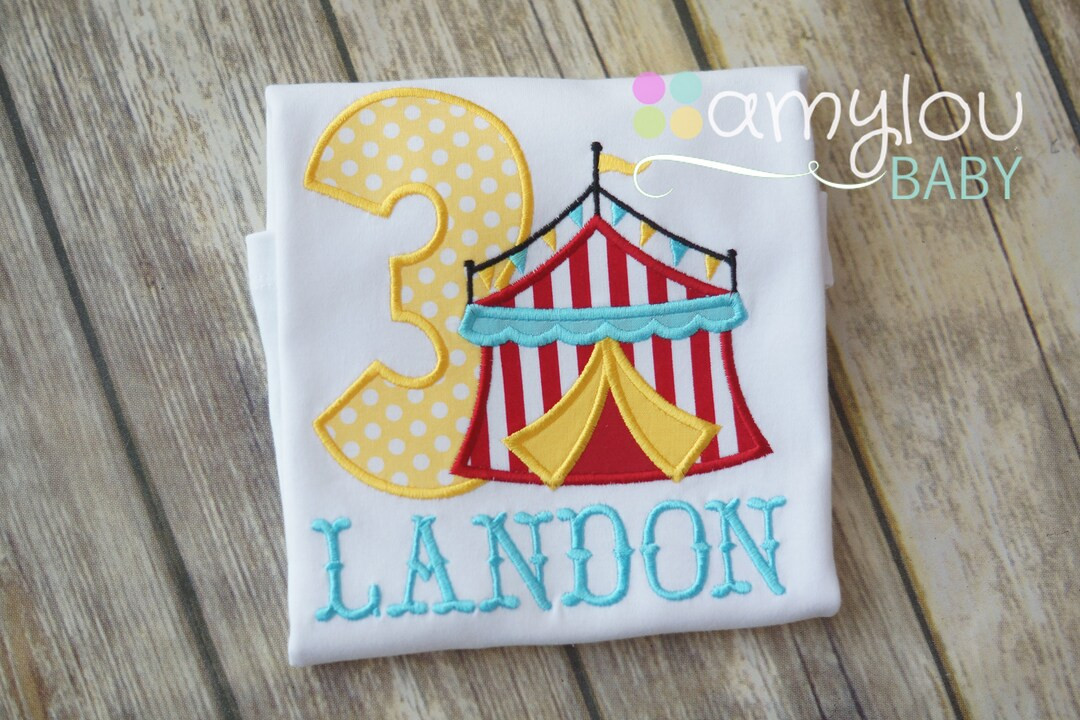 Circus Birthday Shirt Carnival Circus Party Embroidered High Quality Toddler Tee ANY AGE or COLOR... | Etsy (US)