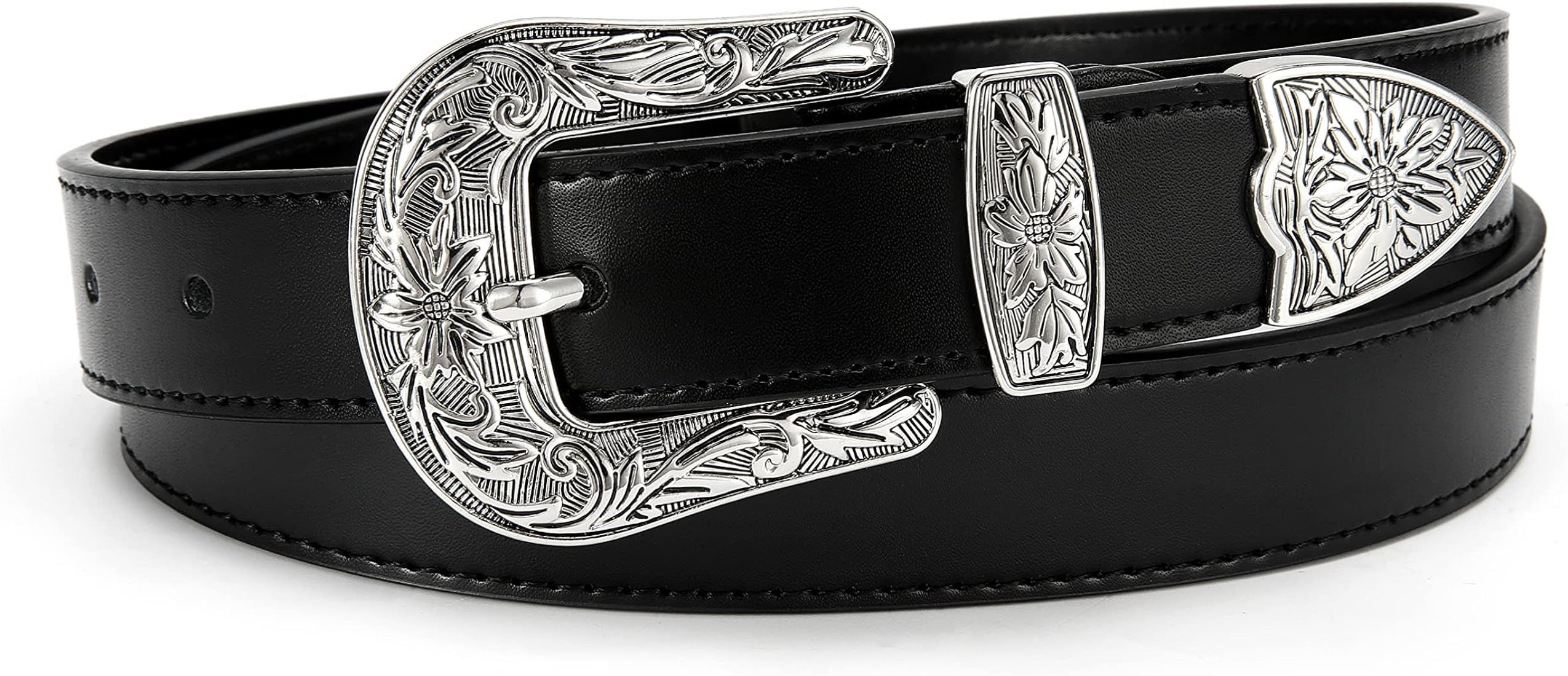 Western Belt for Women, 1.1" CR Cowboy Belt Leather Belts for Women, Country Belts for Women with... | Amazon (US)