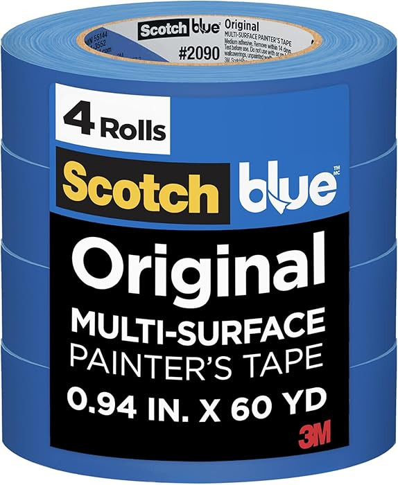 ScotchBlue Original Painter's Tape 2090-24VR4-A, 0.94 in x 60 yd (24mm x 54.8m), 4 Rolls/Pack | Amazon (US)