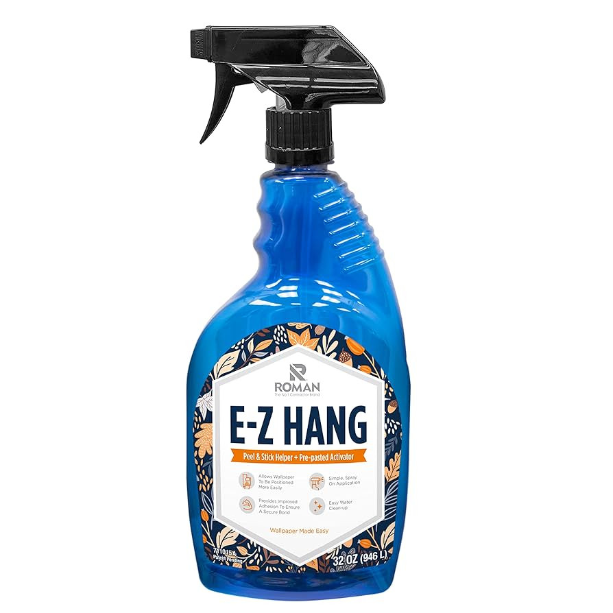 Roman’s E-Z Hang Peel & Stick Wallpaper Helper + Pre-Pasted Activator, Clear, Non-Staining, 32 ... | Amazon (US)